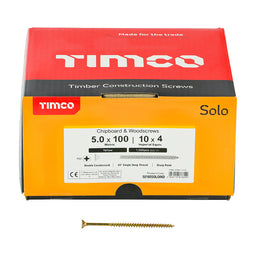 TIMCO Solo Countersunk Gold Woodscrews - 5.0 x 100 (1000pcs)