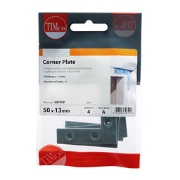 TIMCO Corner Plates Silver - 50 x 50 x 13 (4pcs)