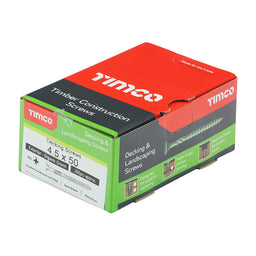 TIMCO Decking Screws Countersunk Exterior Green - 4.5 x 50 (200pcs)