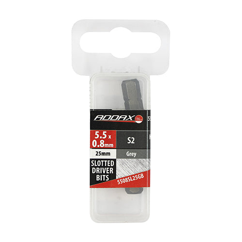 TIMCO Slotted Driver Bit S2 Grey - 5.5 x 0.8 x 25 (2pcs)