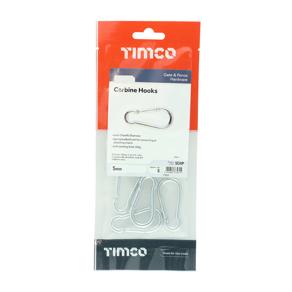 TIMCO Carbine Hooks Silver - 5mm (5pcs)