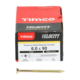 TIMCO Velocity Premium Multi-Use Countersunk Gold Woodscrews - 6.0 x 90 (100pcs)