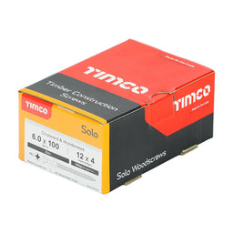 TIMCO Solo Countersunk Silver Woodscrews - 6.0 x 100 (100pcs)