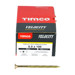 TIMCO Velocity Premium Multi-Use Countersunk Gold Woodscrews - 6.0 x 100 (100pcs)