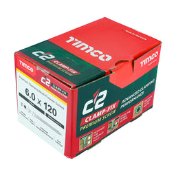 TIMCO C2 Clamp-Fix Multi-Purpose Premium Countersunk Gold Woodscrews - 6.0 x 120 (100pcs)