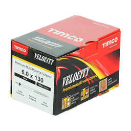 TIMCO Velocity Premium Multi-Use Countersunk Gold Woodscrews - 6.0 x 130 (100pcs)