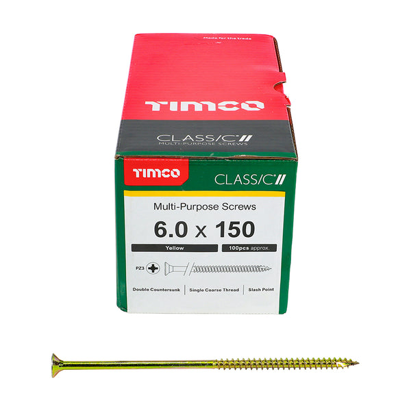 TIMCO Classic Multi-Purpose Countersunk Gold Woodscrews - 6.0 x 150 (100pcs)