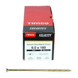 TIMCO Velocity Premium Multi-Use Countersunk Gold Woodscrews - 6.0 x 180 (100pcs)