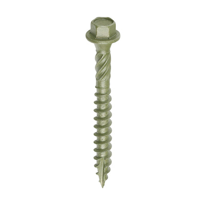 TIMCO Timber Screws Hex Flange Head Exterior Green - 6.7 x 60 (50pcs)