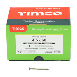 TIMCO Decking Screws Countersunk Exterior Green - 4.5 x 60 (1000pcs)