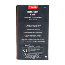 TIMCO Bathroom Lock Satin Nickel - 65mm