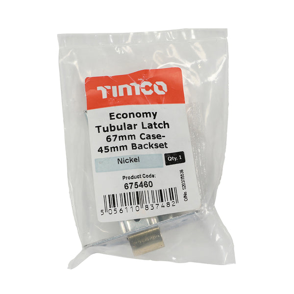 TIMCO Economy Tubular Latch Nickel - 67mm