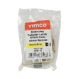 TIMCO Economy Tubular Latch Electro Brass - 67mm