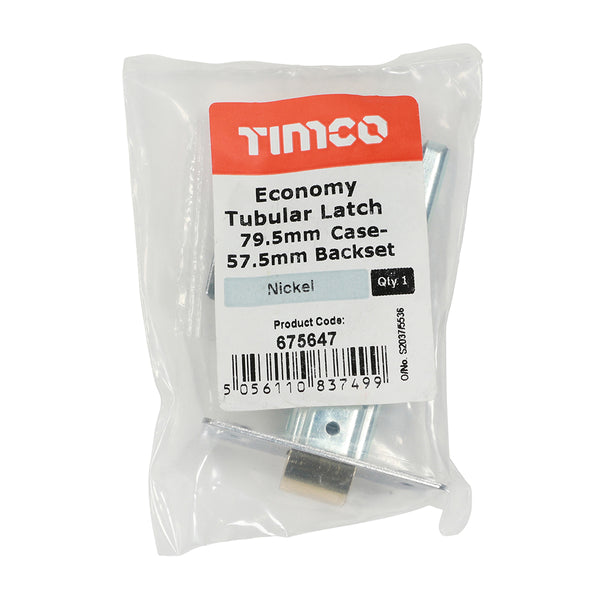 TIMCO Economy Tubular Latch Nickel - 79.5mm