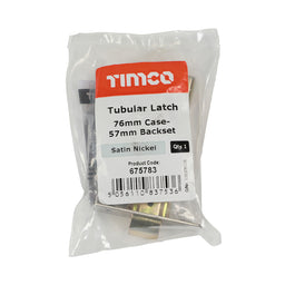 TIMCO Tubular Latch Satin Nickel - 76mm