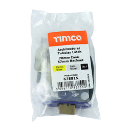 TIMCO Architectural Tubular Latch Electro Brass & Satin Nickel - 78mm