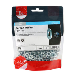 TIMCO Form A Washers DIN125-A Silver - M6 (500pcs)