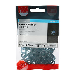 TIMCO Form A Washers DIN125-A Silver - M6 (60pcs)