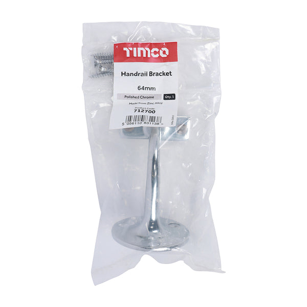 TIMCO Handrail Bracket Polished Chrome - 64mm