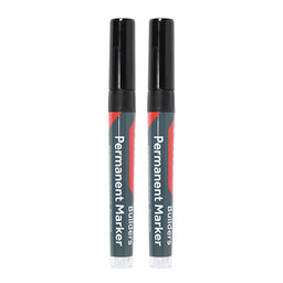 TIMCO Builders Permanent Markers Twin Pack Fine Tip Black - Fine Tip (2pcs)