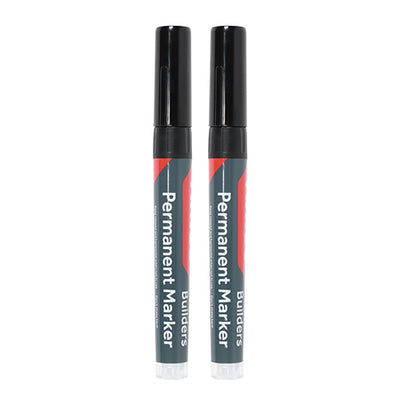 TIMCO Builders Permanent Markers Twin Pack Chisel Tip Black - Chisel Tip (2pcs)