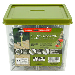 TIMCO C2 Deck-Fix Premium Countersunk Green Decking Screws - 4.5 x 75 (250pcs)