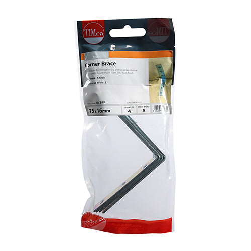 TIMCO Corner Braces Silver - 75 x 75 x 16 (4pcs)