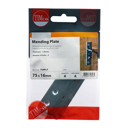 TIMCO Mending Plates Silver - 75 x 16 (4pcs)