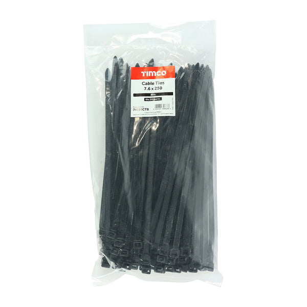 TIMCO Cable Ties Black - 7.6 x 250 (100pcs)