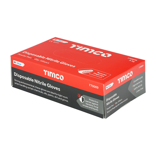 TIMCO Nitrile Work Gloves Blue - Medium (100pcs)