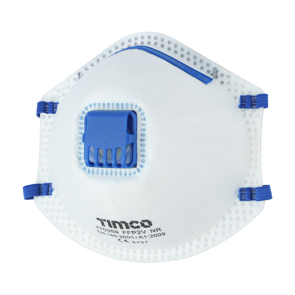 TIMCO FFP2 Moulded Valved Masks - One Size (3pcs)