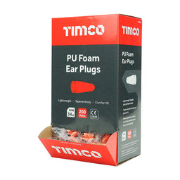 TIMCO Disposable PU Ear Plugs 200 Pairs - One Size (200pcs)