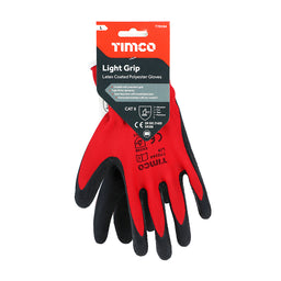 TIMCO Light Grip Glove Crinkle Latex Coated Polyester Gloves - Large