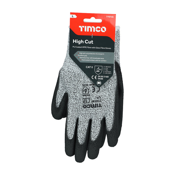 TIMCO High Cut C Glove PU HPPE Fibre - X Large