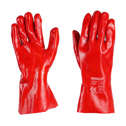 TIMCO PVC Gauntlet PVC Coated Cotton Interlock Gloves - X Large