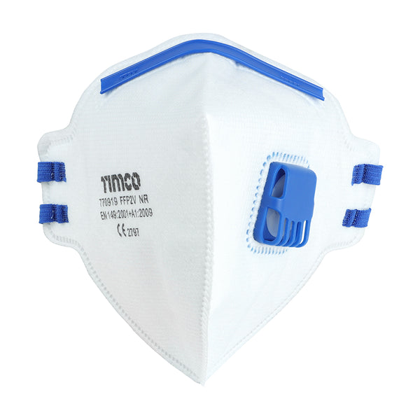 TIMCO FFP2 Fold Flat Valved Masks - One Size (3pcs)