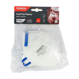 TIMCO FFP2 Fold Flat Valved Masks - One Size (3pcs)