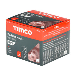 TIMCO FFP3 Fold Flat Valved Masks - One Size (10pcs)