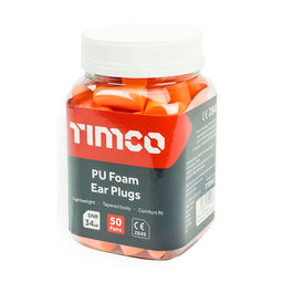 TIMCO Disposable PU Ear Plugs 50 Pairs - One Size (50pcs)