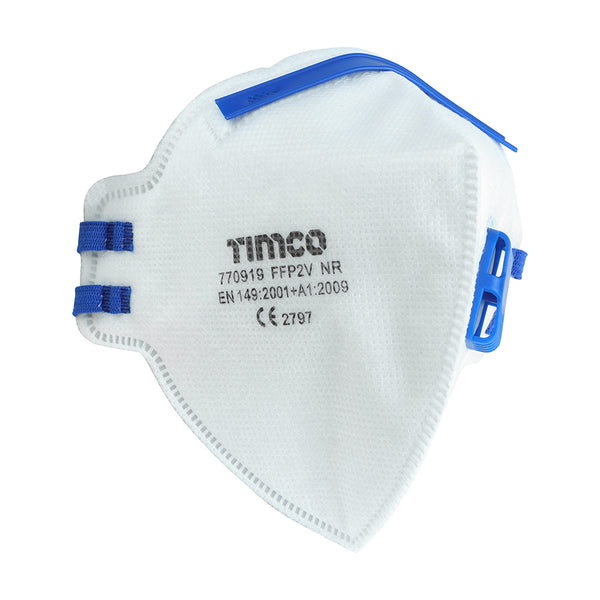 TIMCO FFP2 Fold Flat Valved Masks - One Size (10pcs)