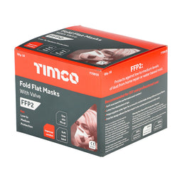 TIMCO FFP2 Fold Flat Valved Masks - One Size (10pcs)