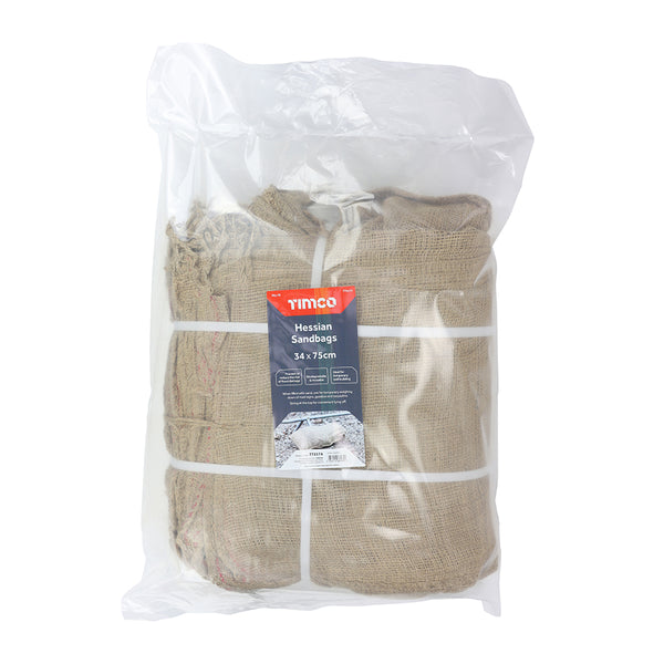 TIMCO Hessian Sandbags Natural - 34 x 75cm (50pcs)