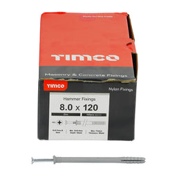 TIMCO Nylon Hammer Fixings - 8.0 x 120 (100pcs)