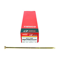 TIMCO C2 Clamp-Fix Multi-Purpose Premium Countersunk Gold Woodscrews - 8.0 x 250 (50pcs)