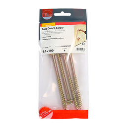 TIMCO Solo Advanced Hex Head Gold Coach Woodscrews - 8.0 x 100 (4pcs)