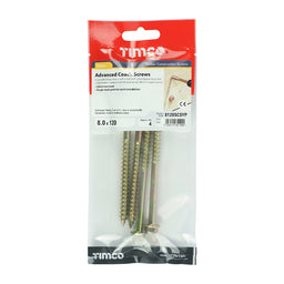 TIMCO Solo Advanced Hex Head Gold Coach Woodscrews - 8.0 x 120 (4pcs)