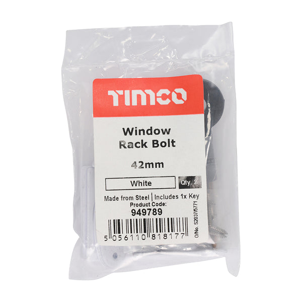 TIMCO Window Rack Bolts White - 42mm (2pcs)