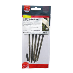 TIMCO Wafer Head Exterior Green Timber Screws  - 6.7 x 95 (6pcs)