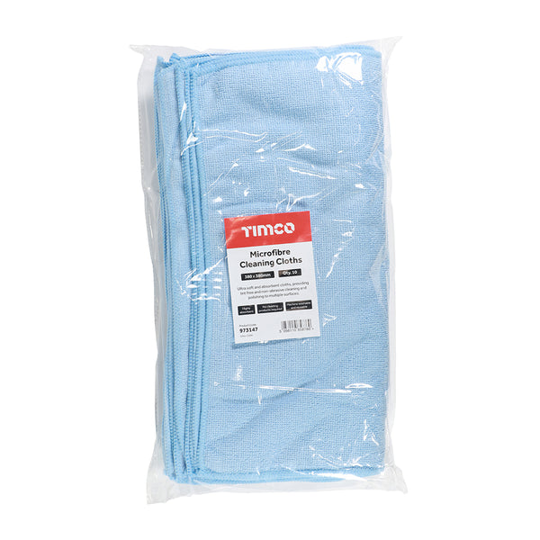 TIMCO Lint Free Highly Absorbent Microfibre Cleaning Cloths for Polishing, Washing, Waxing and Dusting – Pack 10 (10pcs)