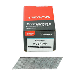 TIMCO FirmaHold Collated 16 Gauge Angled Galvanised Brad Nails - 16g x 45 (2000pcs)